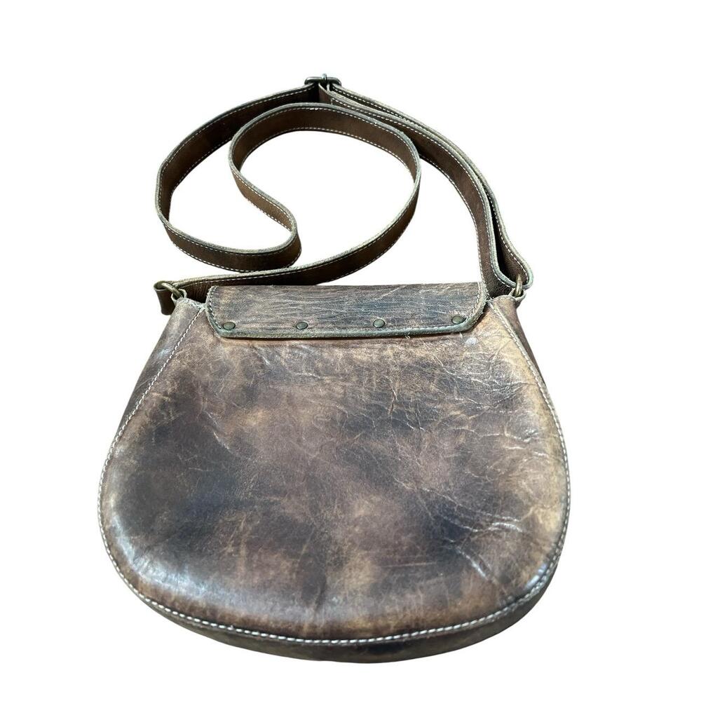 Bed Stu Laguna Crossbody Half Moon Bag Womens Medium Brown Studded Boho Chic - Picture 5 of 13